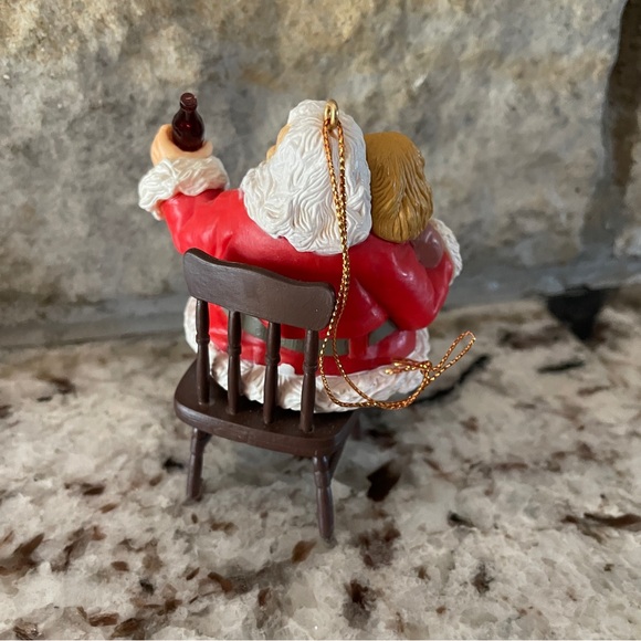 The Coca Cola Company Santa Christmas Ornament 1995 Santa Holding Child & Coke - Picture 3 of 12